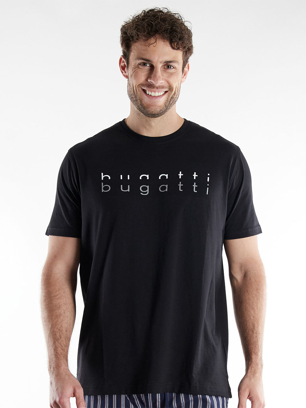 Bugatti Black Logo Crew Neck T-Shirt