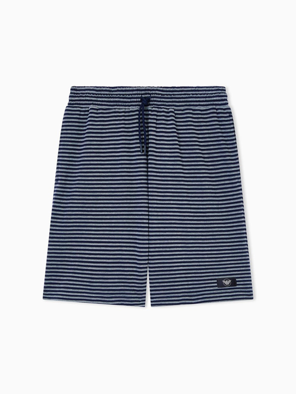 Emporio Armani Striped Knit Cotton Bermuda Shorts