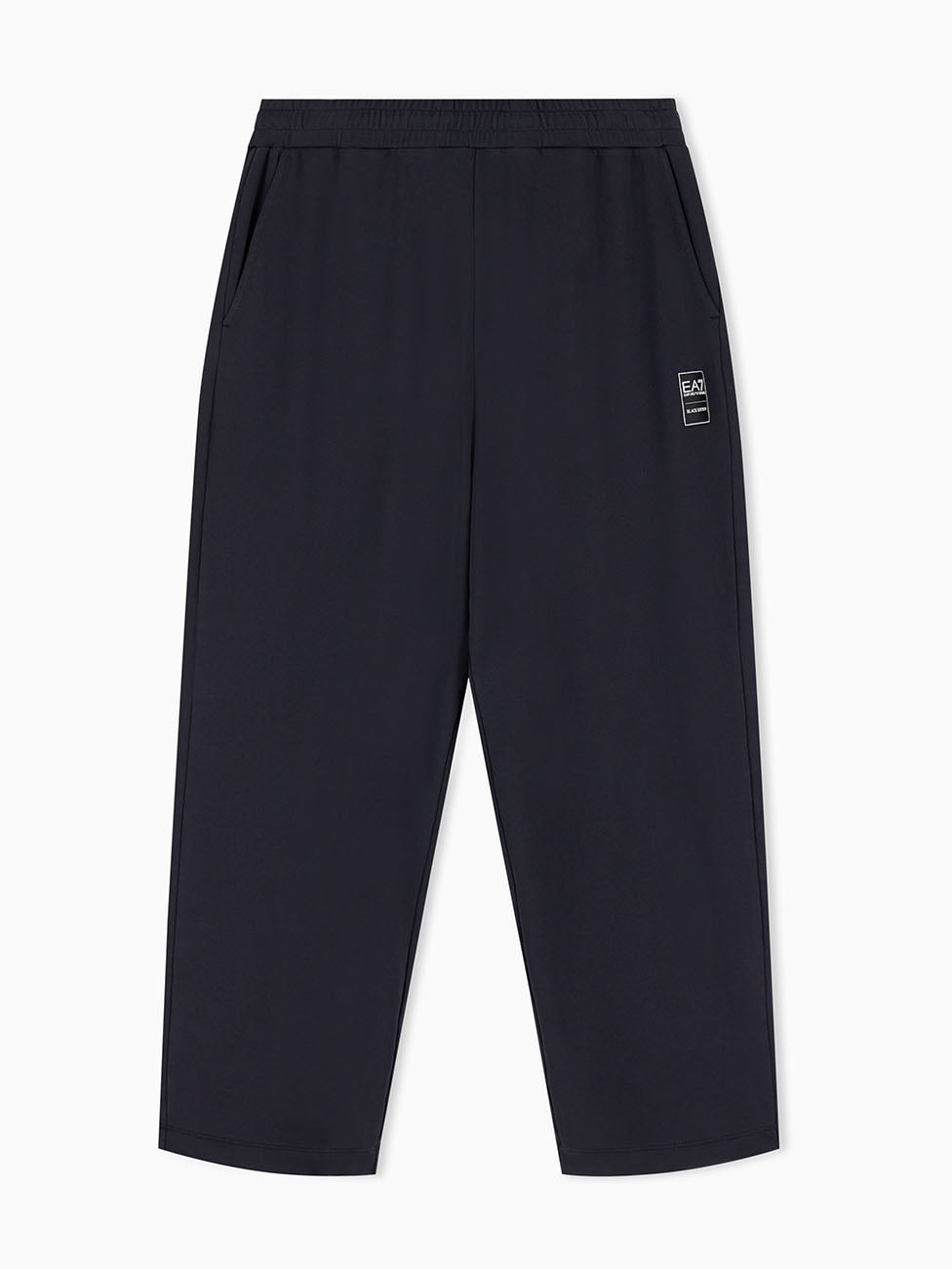 EA7 Black Oversized Cotton-Jersey Trousers