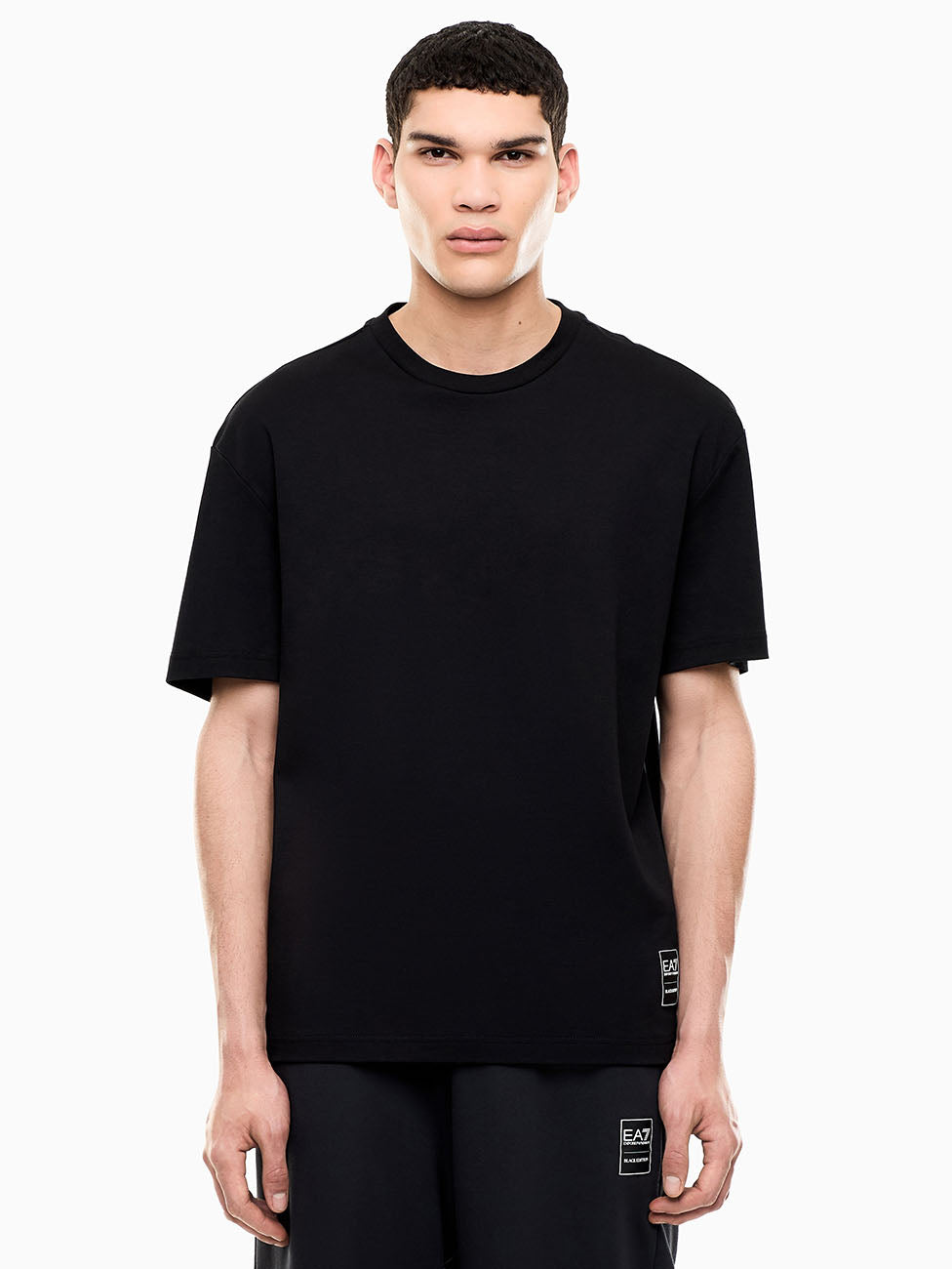 EA7 Black Cotton-Jersey T-Shirt