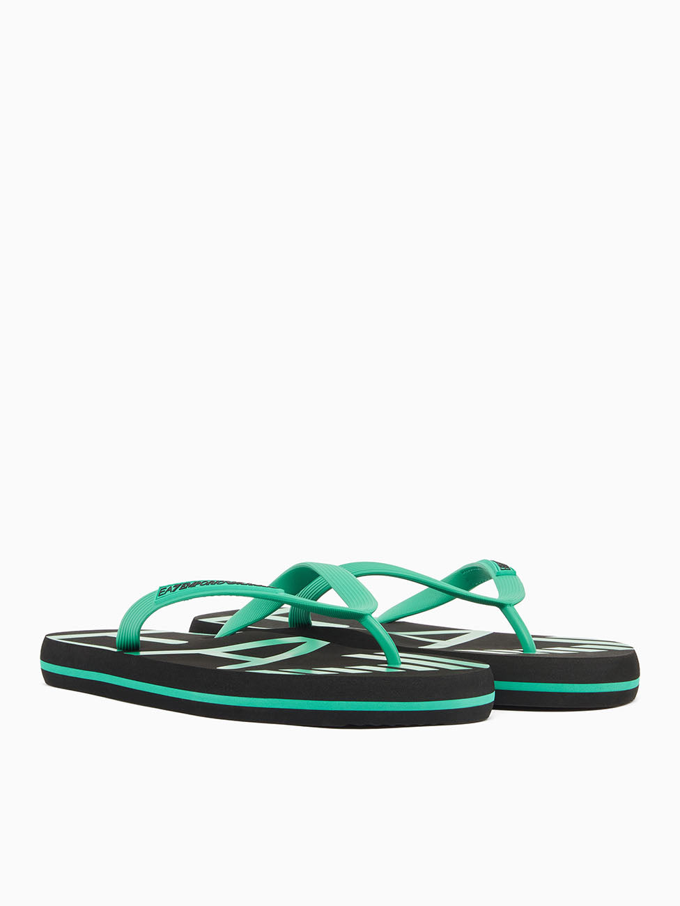EA7 Holly Green Oversize Logo Flip Flops