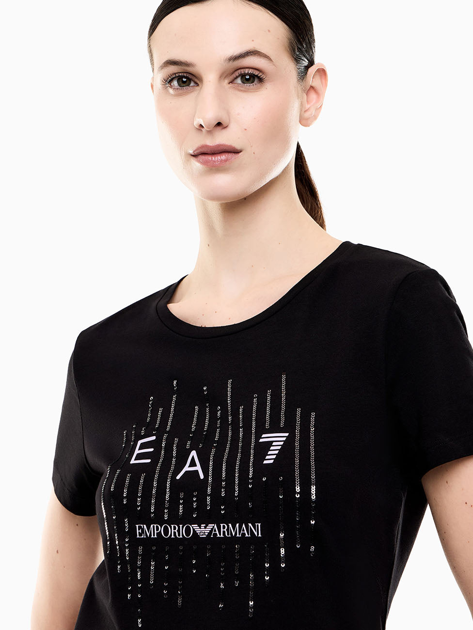 EA7 Logo Series Stretch Jersey T-Shirt