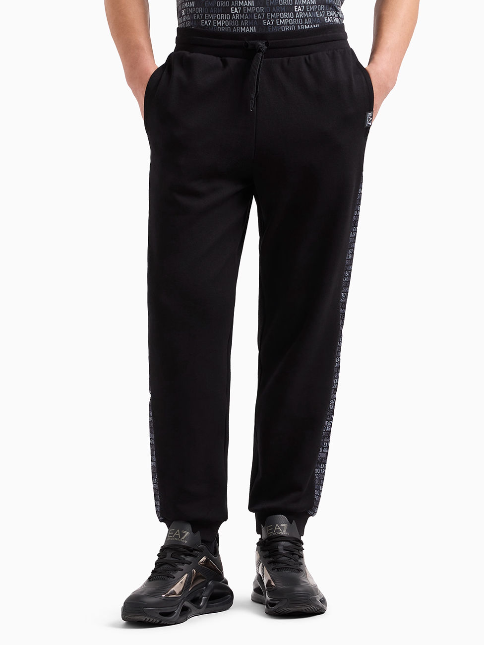 EA7 Cotton-Blend Logo Series Pants