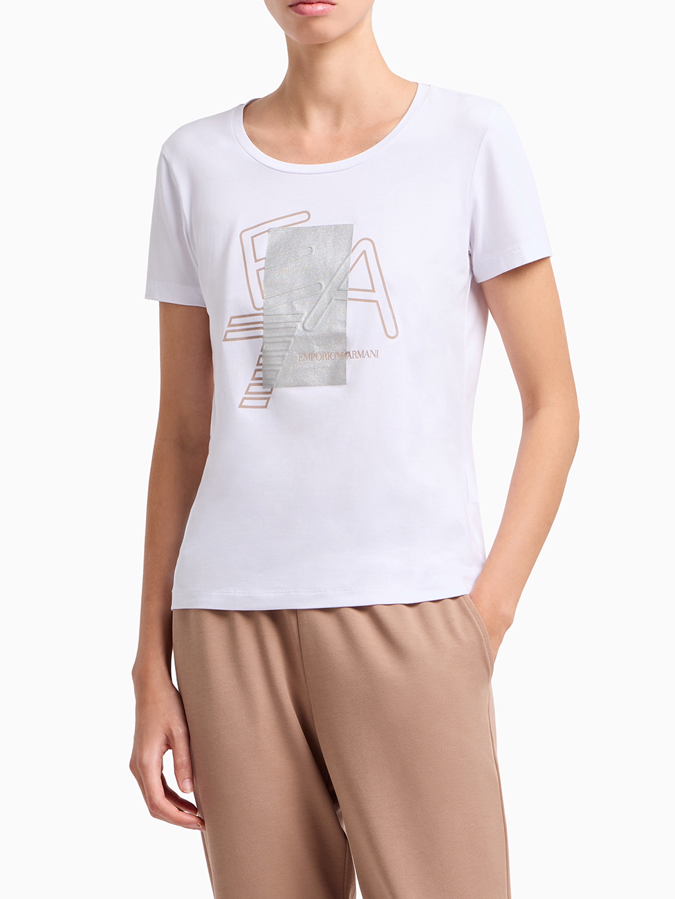 EA7 Logo Series Stretch-Cotton Crew-Neck T-Shirt