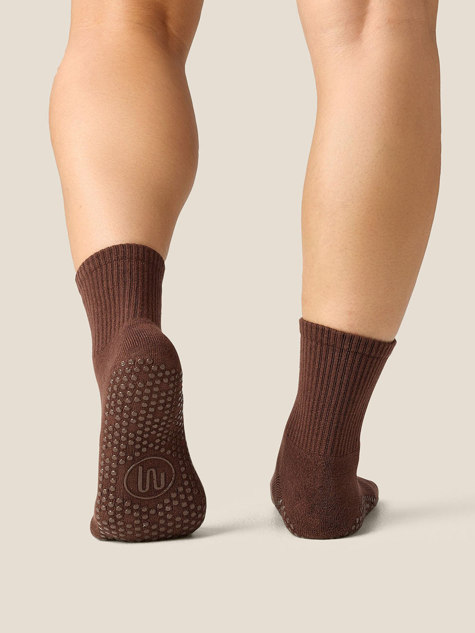 MoveActive Espresso  Crew Grip Socks