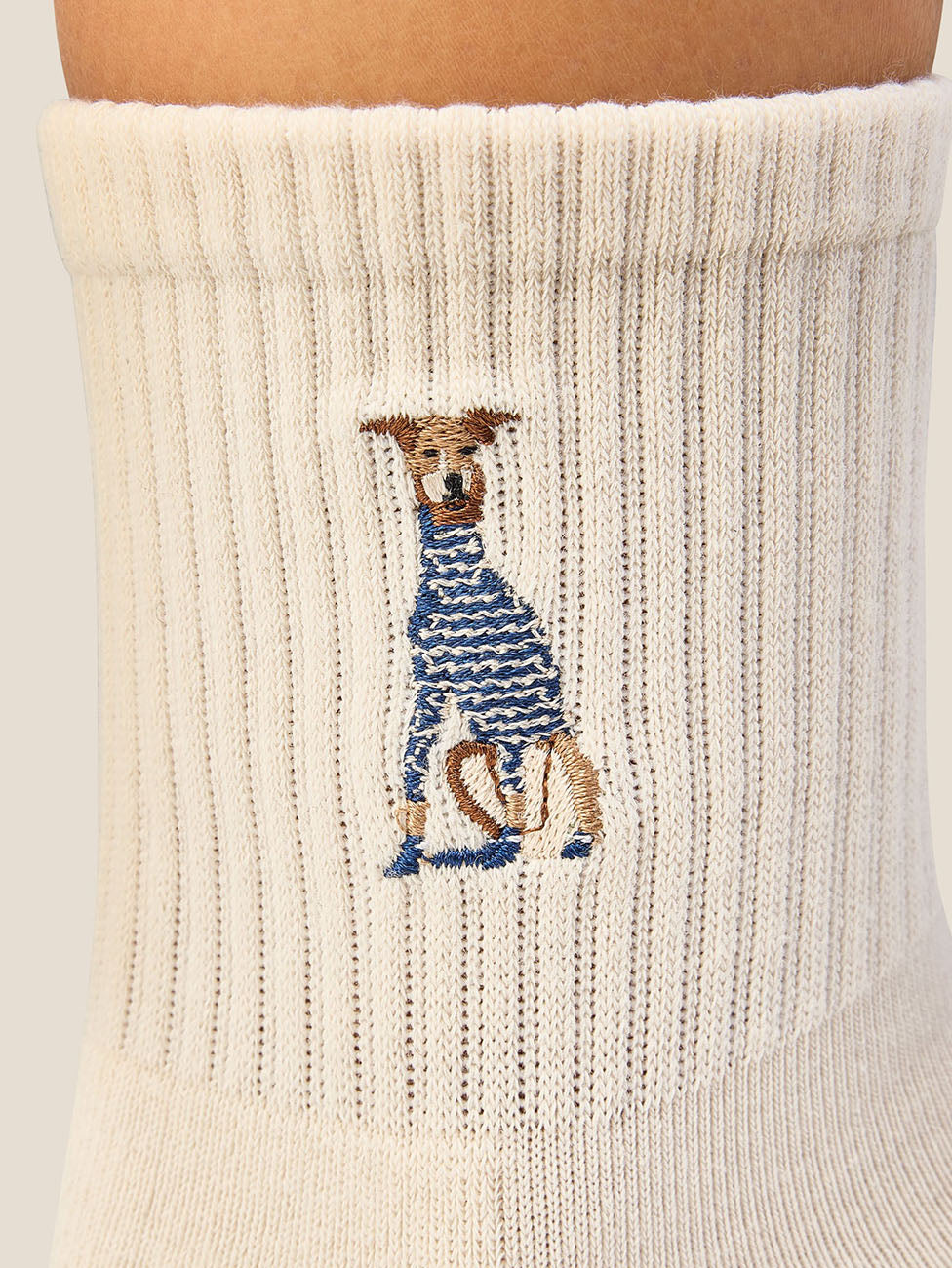 MoveActive Greyhound Oat  Crew Grip Socks