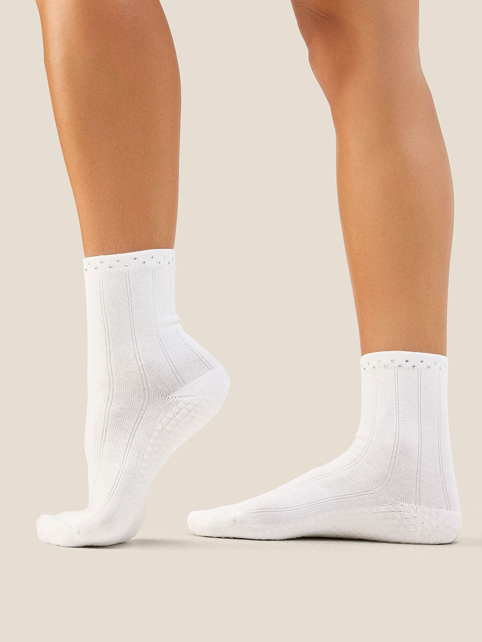 MoveActive Ivory  Crew Grip Socks