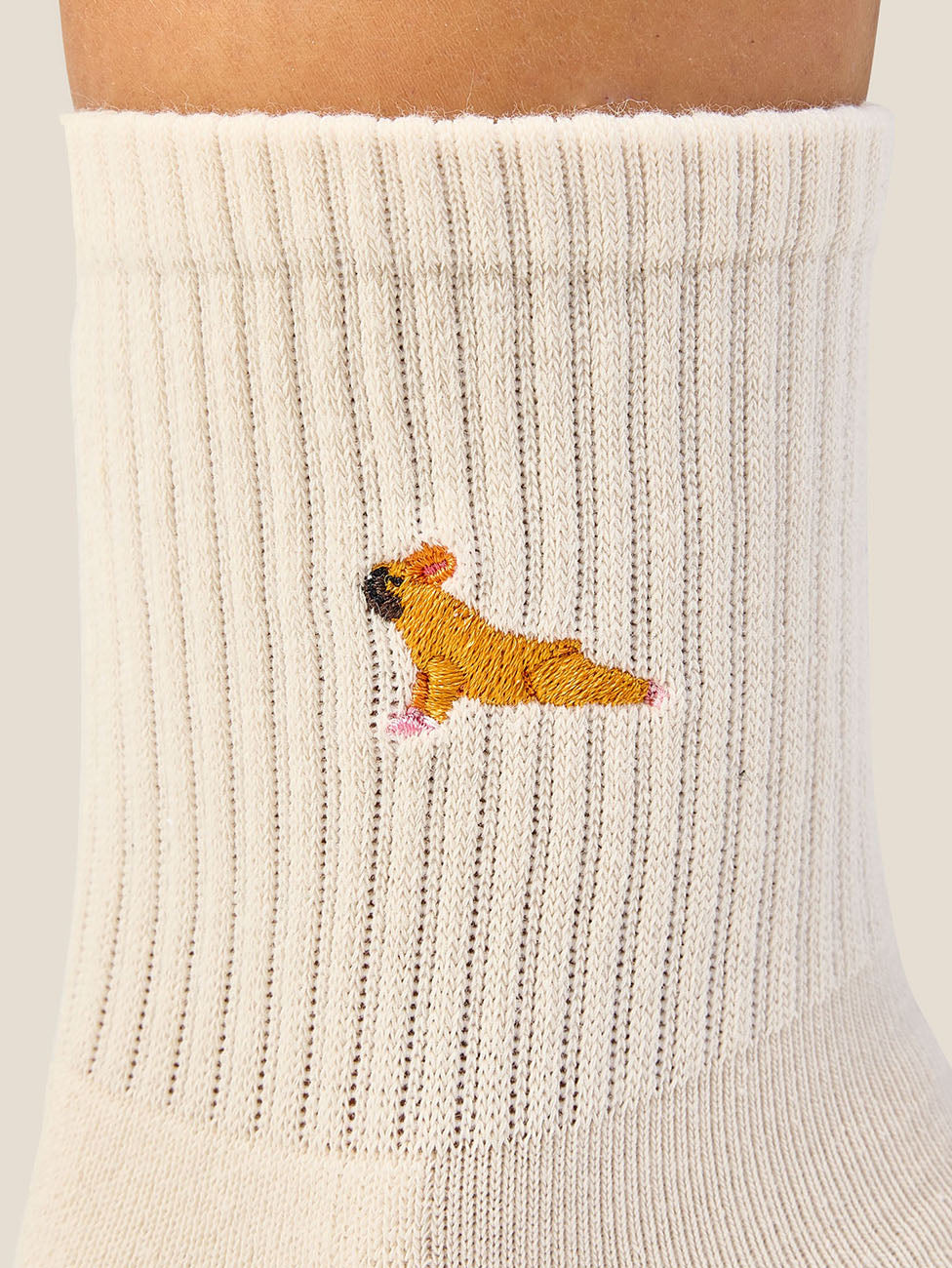 MoveActive Poodle Oat  Crew Grip Socks