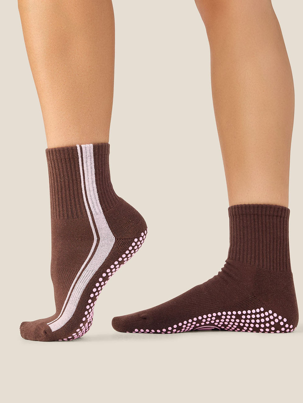 MoveActive Racer Espresso  Crew Grip Socks