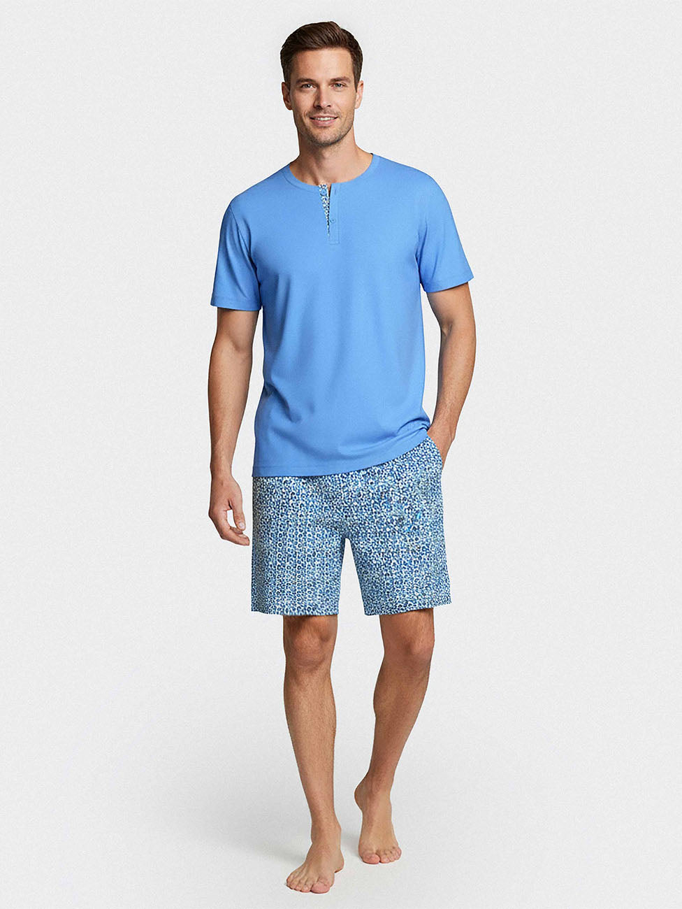 Impetus Blue Cotton Men's Short Pyjama