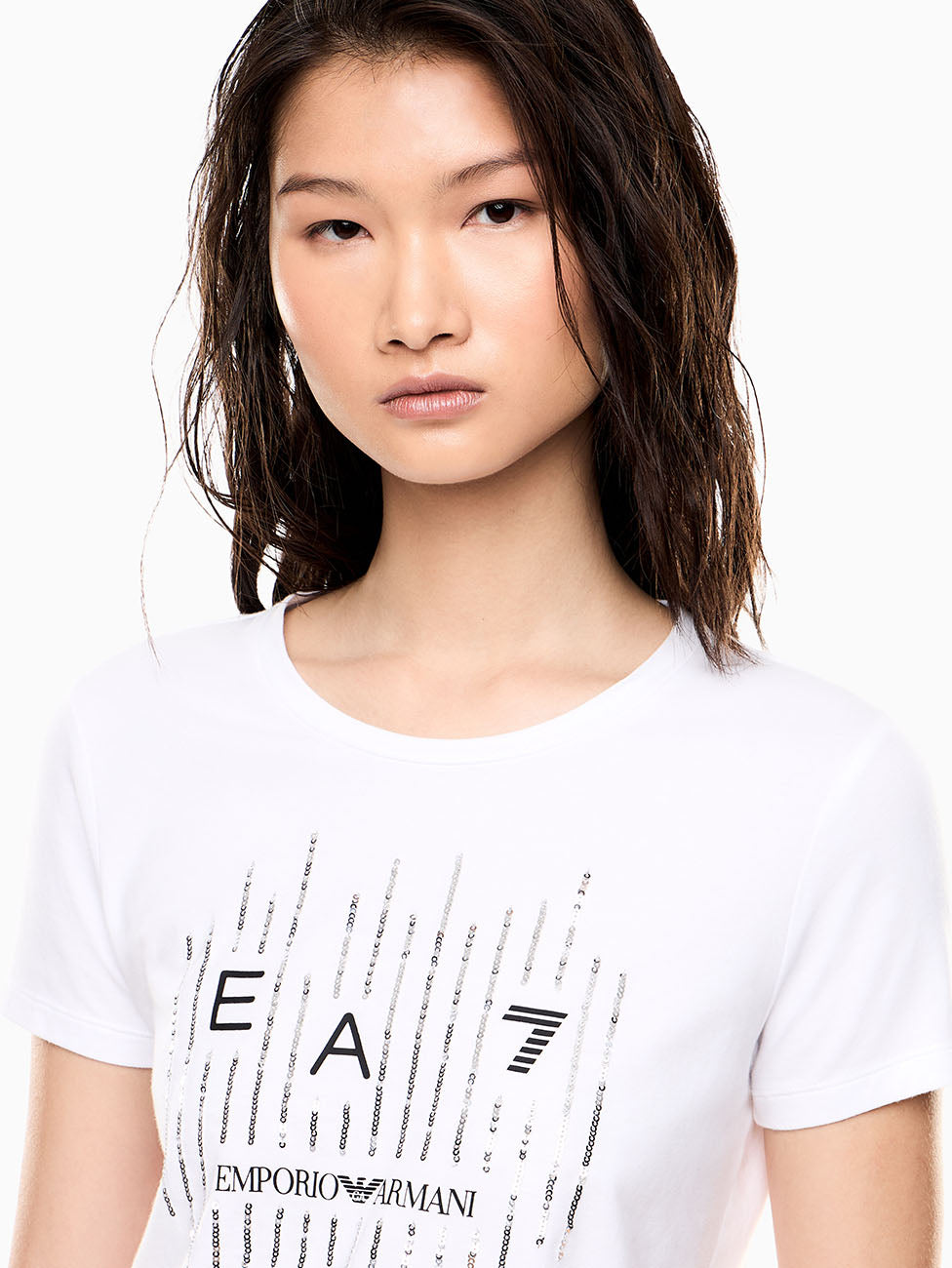 EA7 Logo Series Stretch Jersey T-Shirt