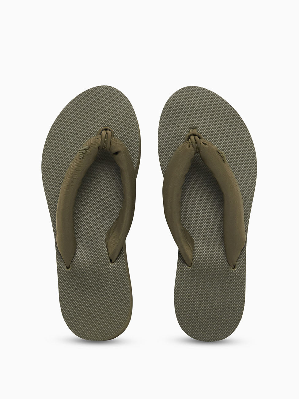 Emporio Armani Olive Green Rubber Wedge Flip Flops
