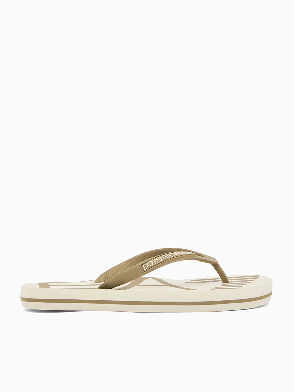 EA7 Martini Olive Oversize Logo Flip Flops