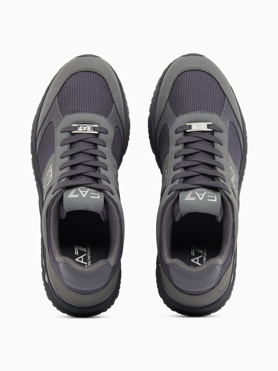 EA7 Asphalt, Silver & Black Evo Mesh Sneakers