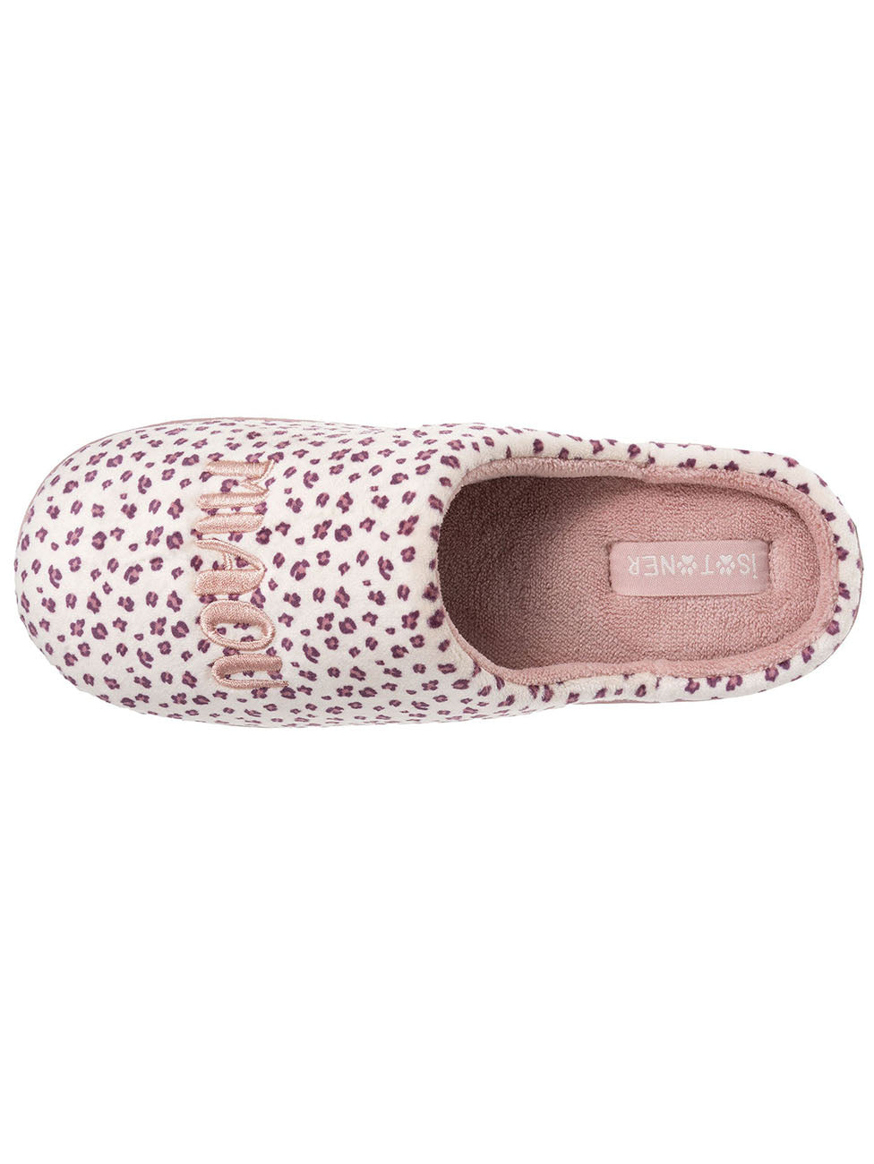 Isotoner Leopard Girls Junior Velour Mule Slippers