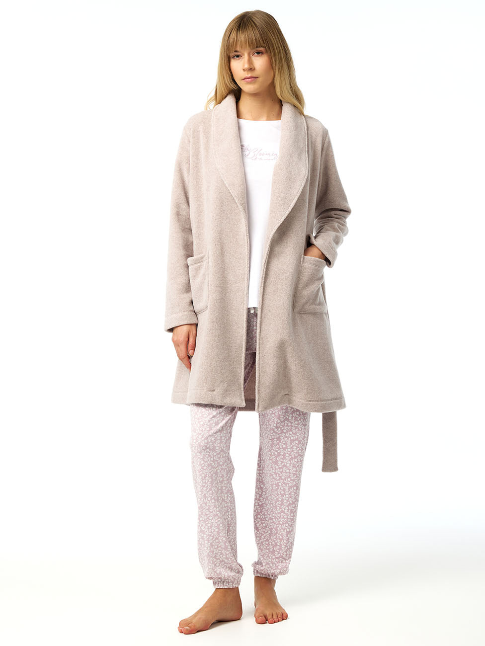 Blackspade Snow Melange Women's Fleece Robe