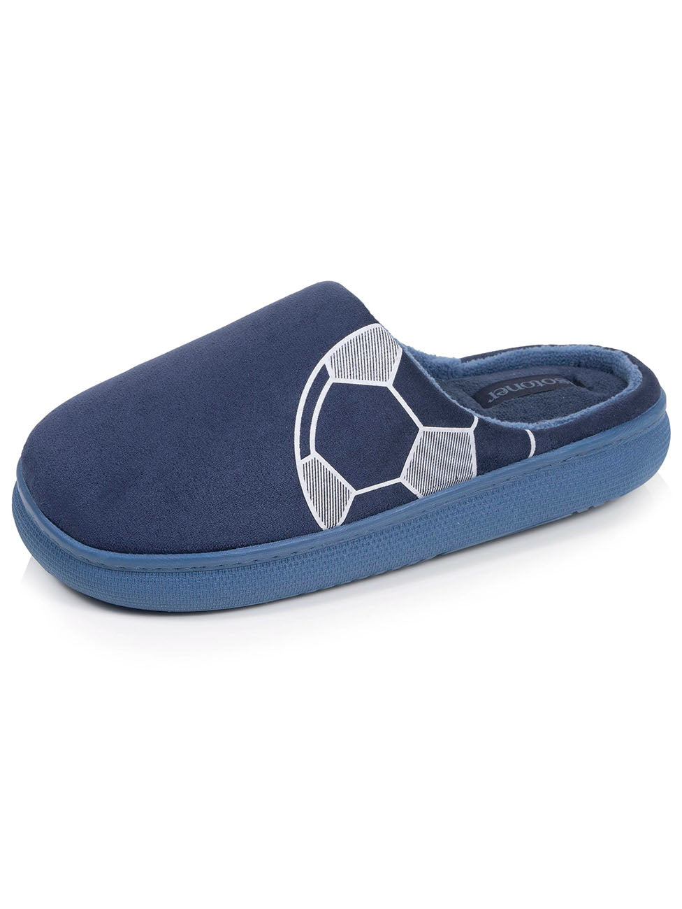 Isotoner Navy Boys Junior BLOUP Mule Slippers