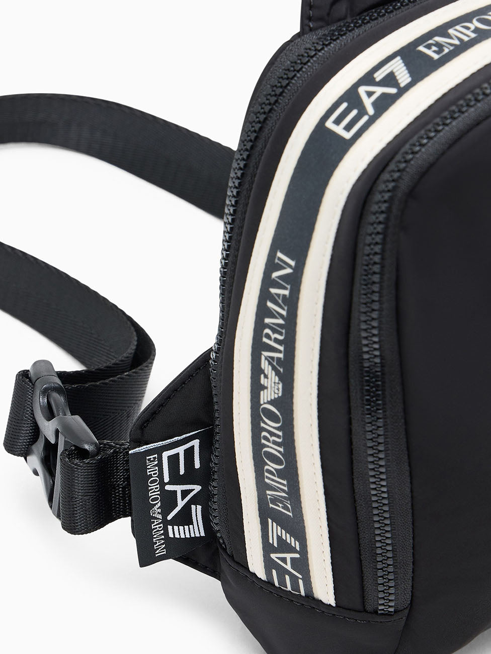 EA7 Black Logo Tape Sling Bag
