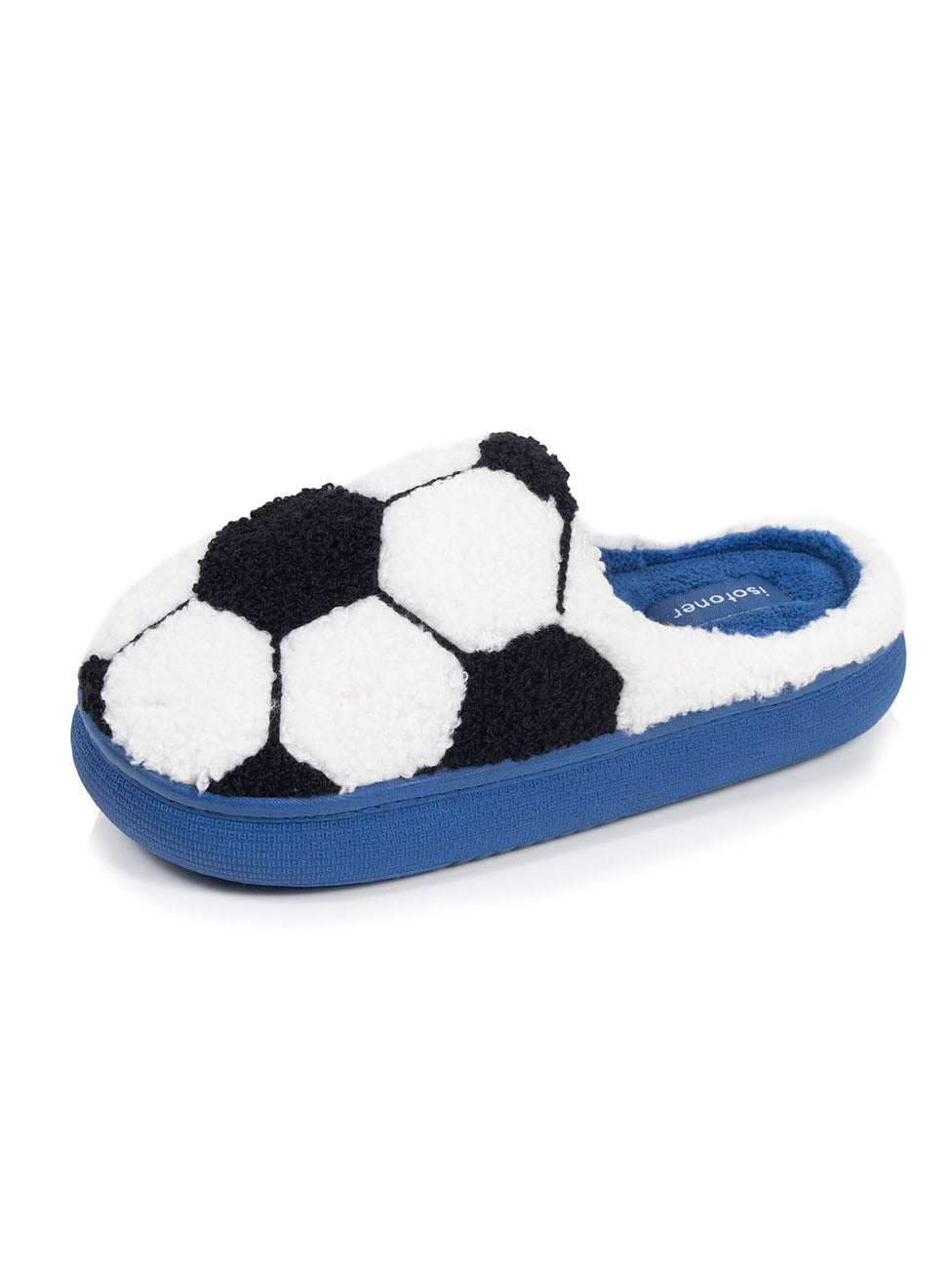 Isotoner Blue Boys BLOUP Boucle Mule Slippers
