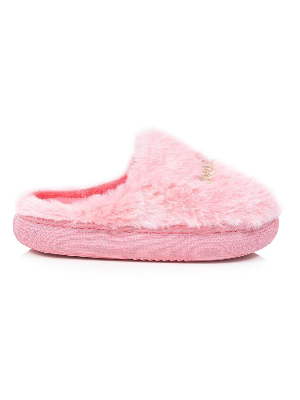 Isotoner Pink Girls BLOUP Faux-Fur Mule Slippers