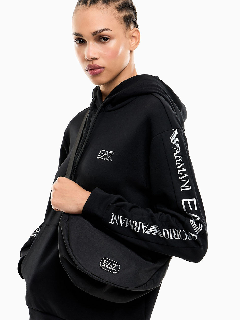 EA7 Black Carryover Sling Bag