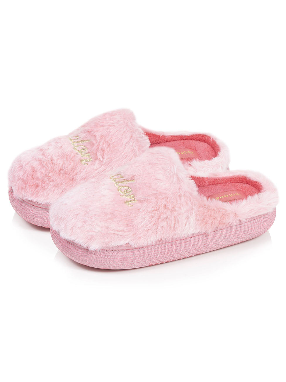 Isotoner Pink Girls BLOUP Faux-Fur Mule Slippers