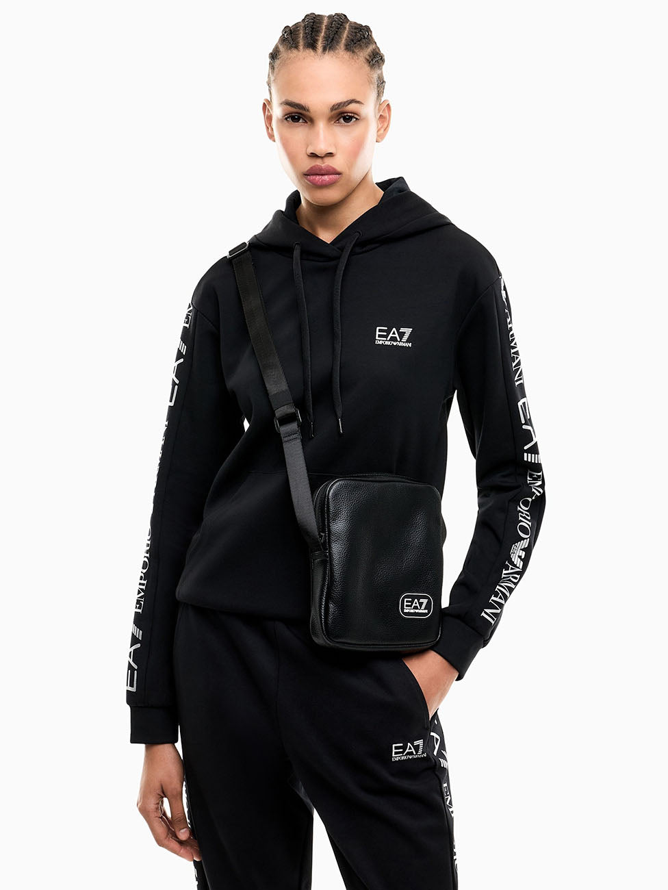 EA7 Black Carryover Crossbody Bag