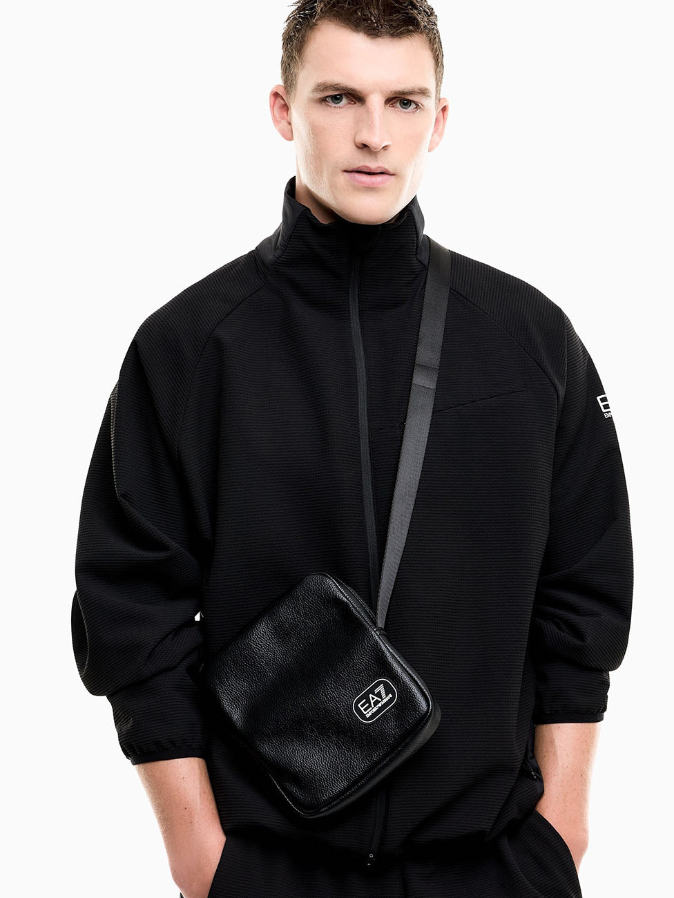 EA7 Black Carryover Crossbody Bag