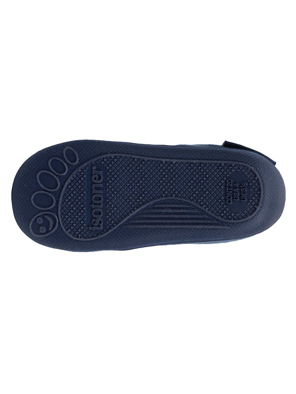 Isotoner Navy Baby Girls Zip Velour Boot Slippers