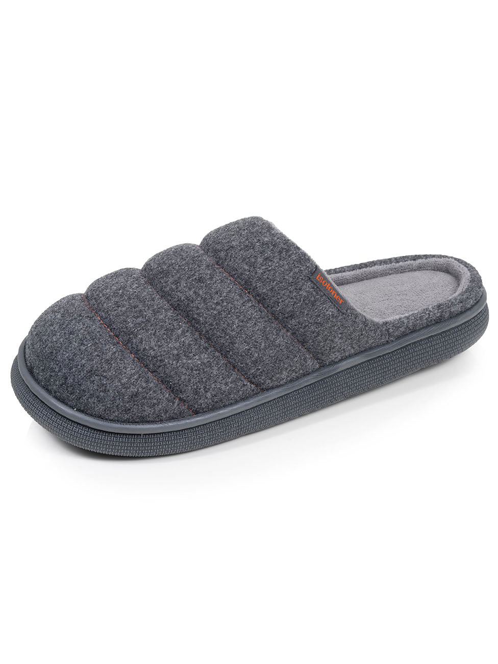 Isotoner Marl Grey Men's BLOUP Fleece Mule Slippers