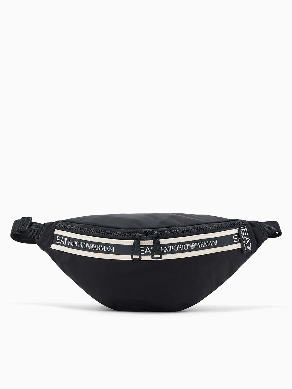 EA7 Black Logo Tape Waist Bag
