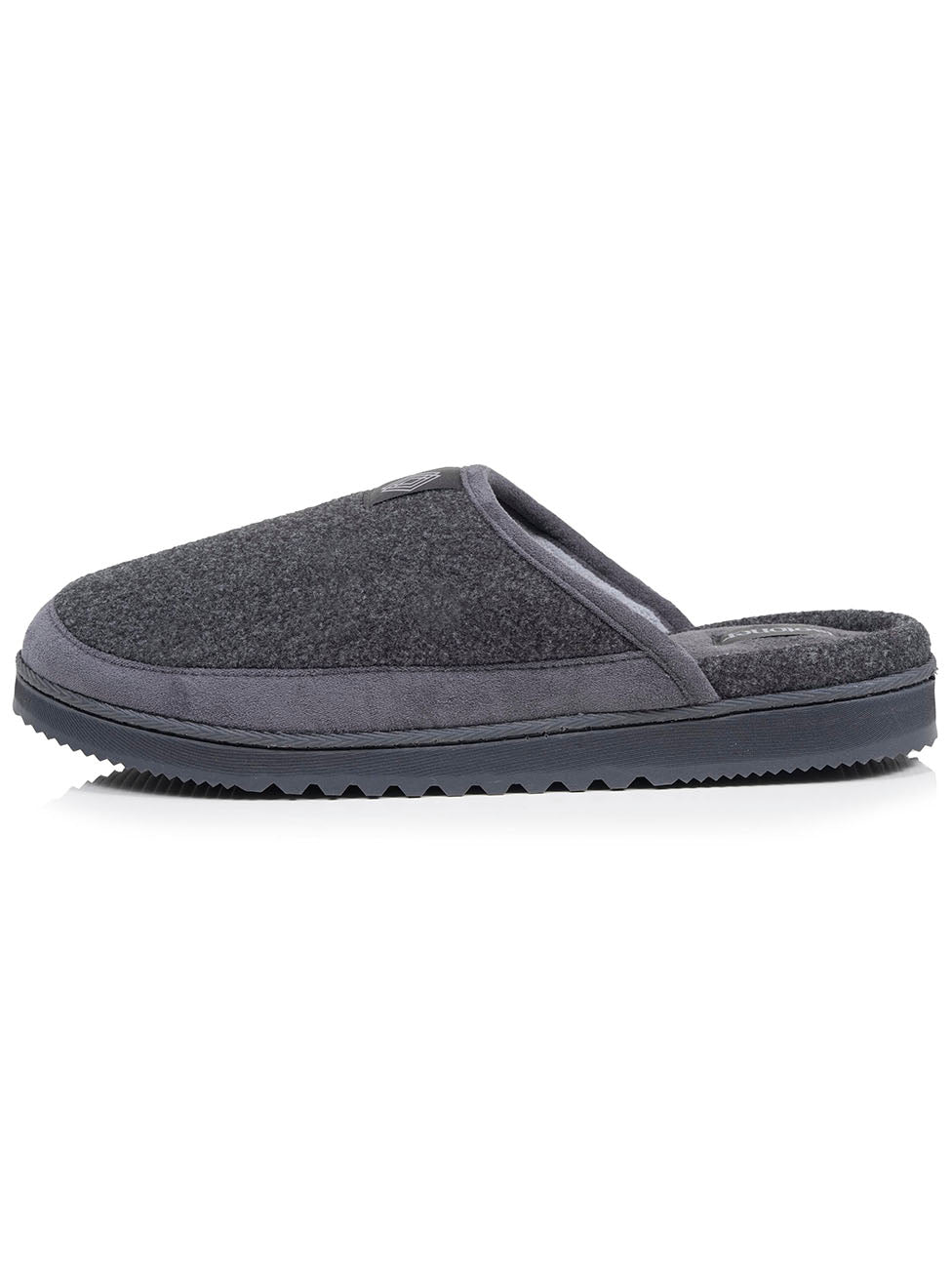 Isotoner Grey Men's Velour Mule Slippers