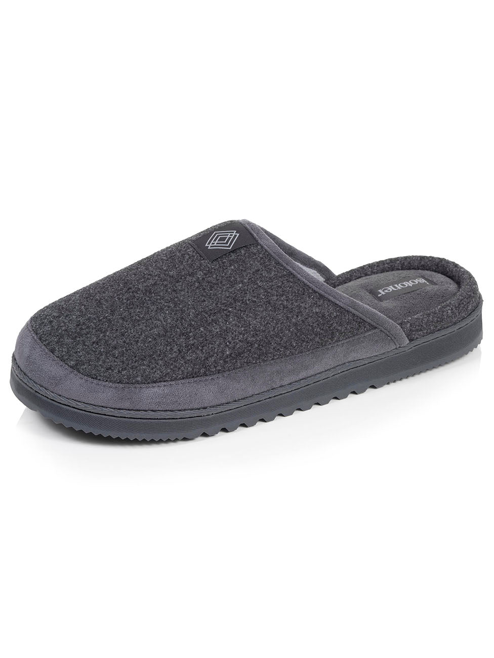 Isotoner Grey Men's Velour Mule Slippers