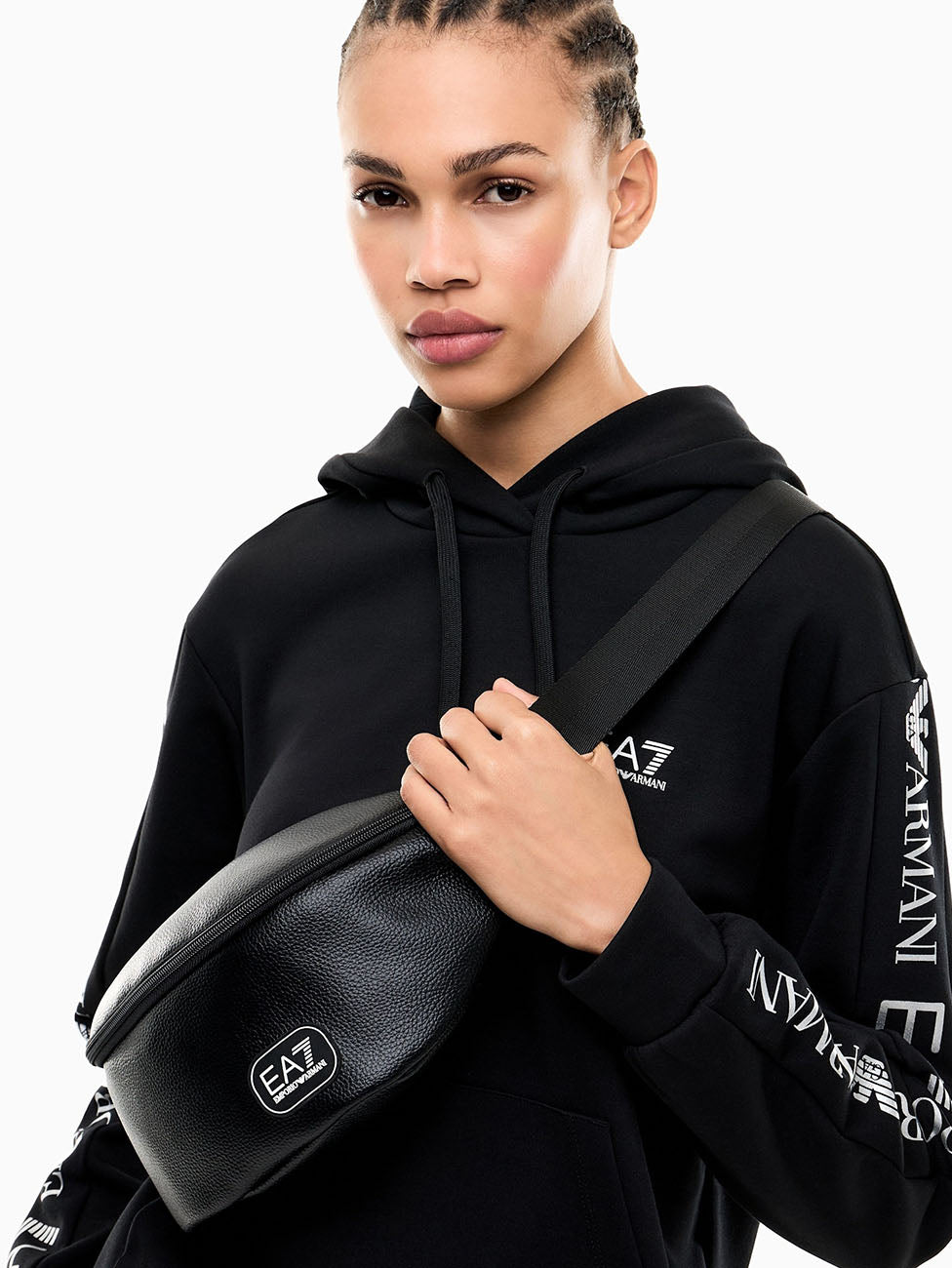 EA7 Black Carryover Sling Bag