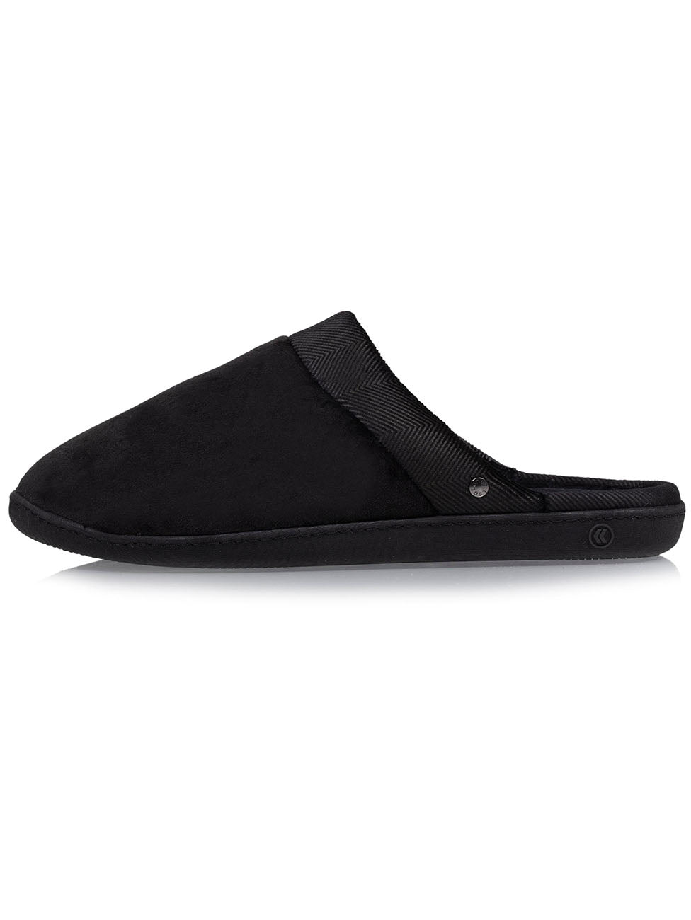 Isotoner Black/Black Men's Memory-Foam Mule Slippers