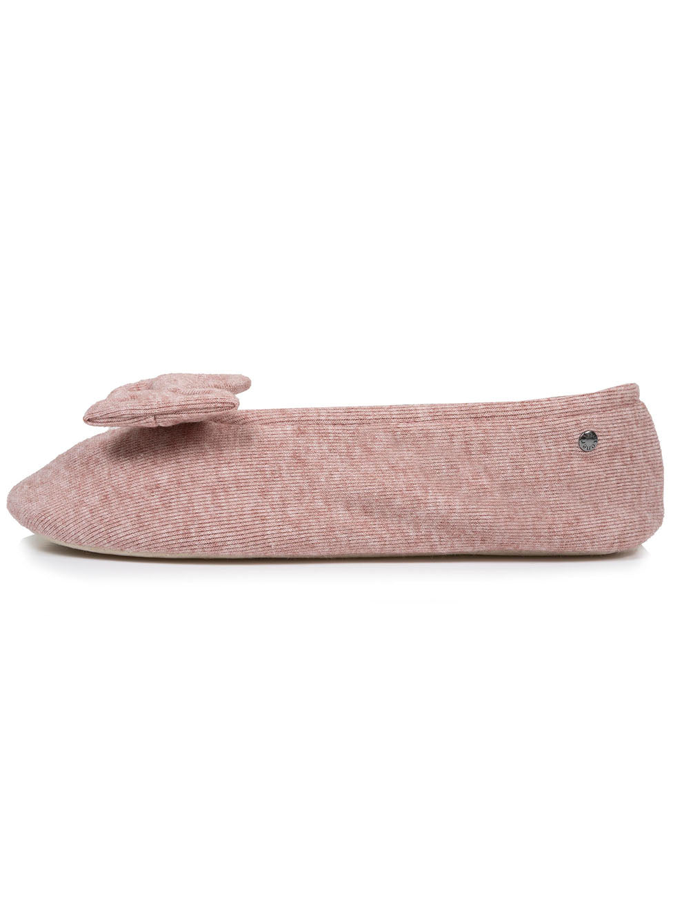 Isotoner Marl Pink Women's Knitted Ballerina Slippers