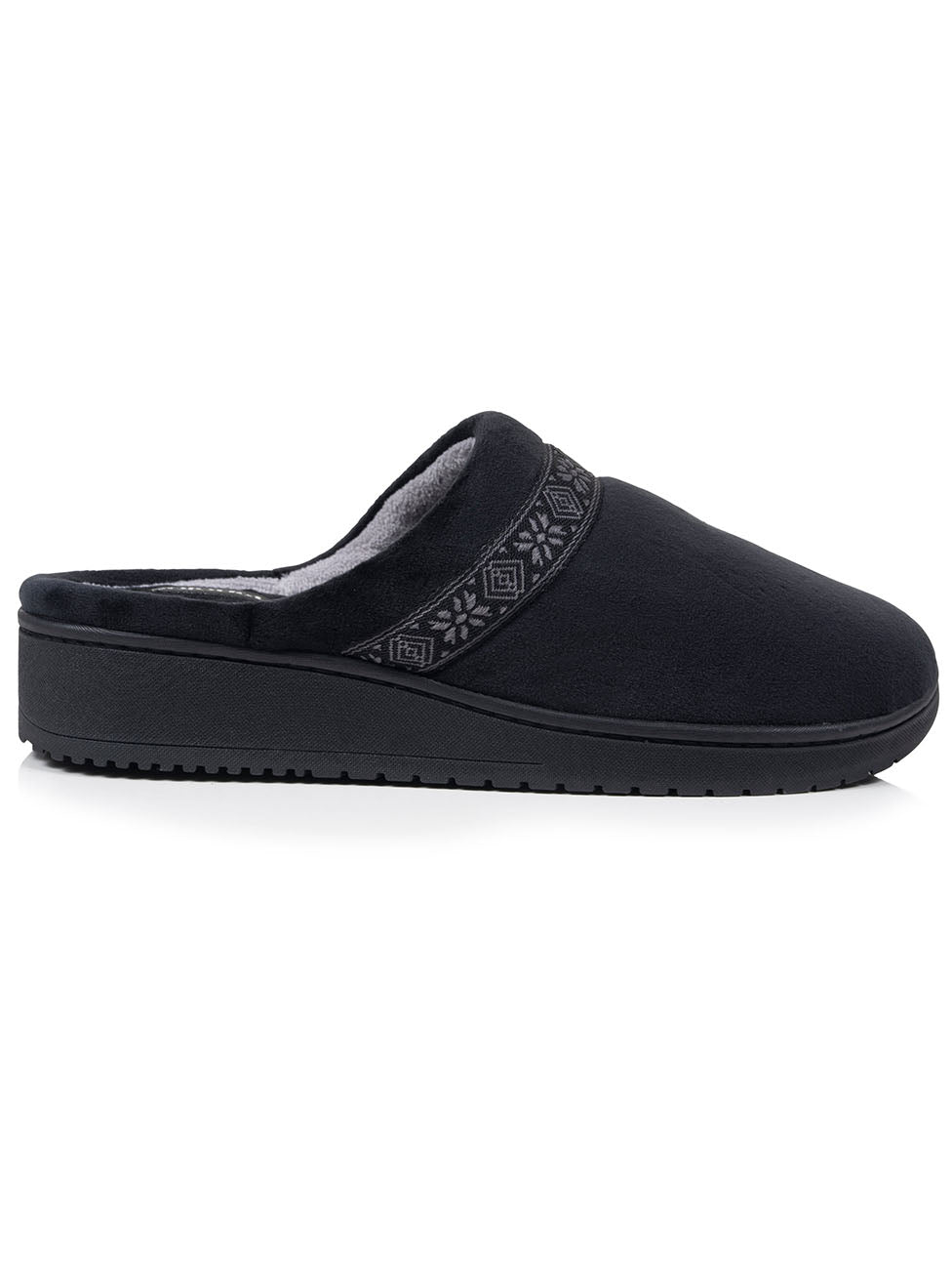 Isotoner Black Women's Heeled Mule Slippers