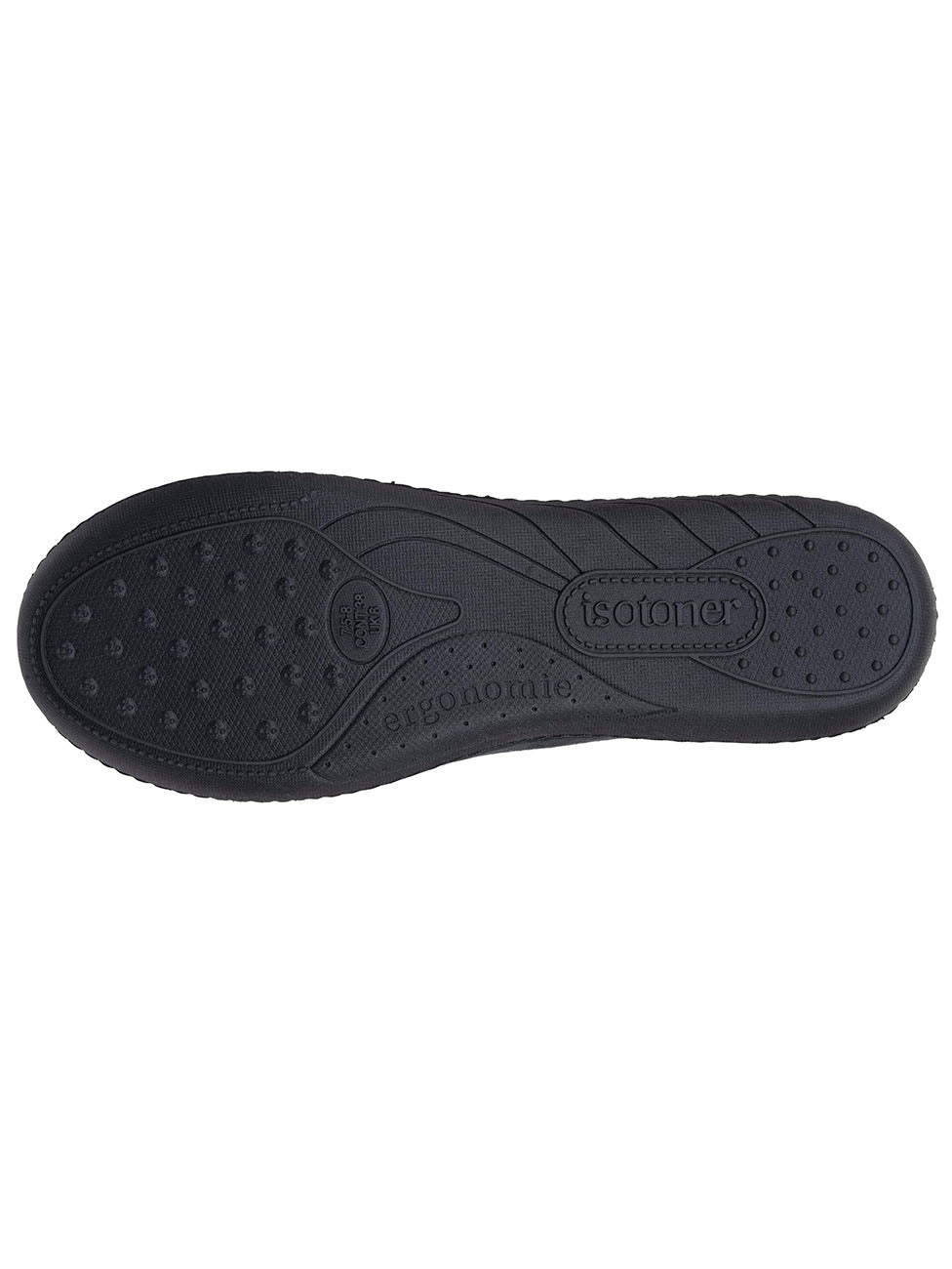 Isotoner Black Women's Chain-Detail Ballerina Slippers