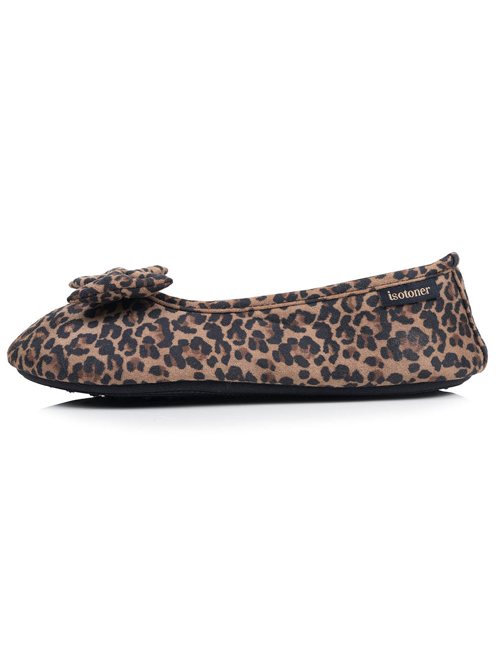 Isotoner Beige Leopard Women's Ballerina Slippers