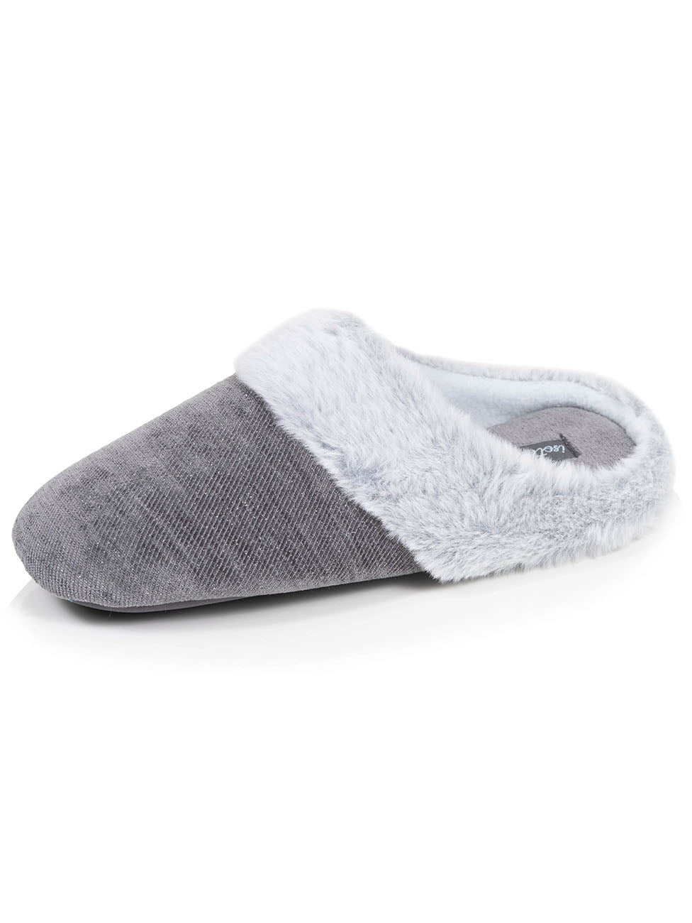 Isotoner Dark Grey Women's Sparkling Mule Slippers