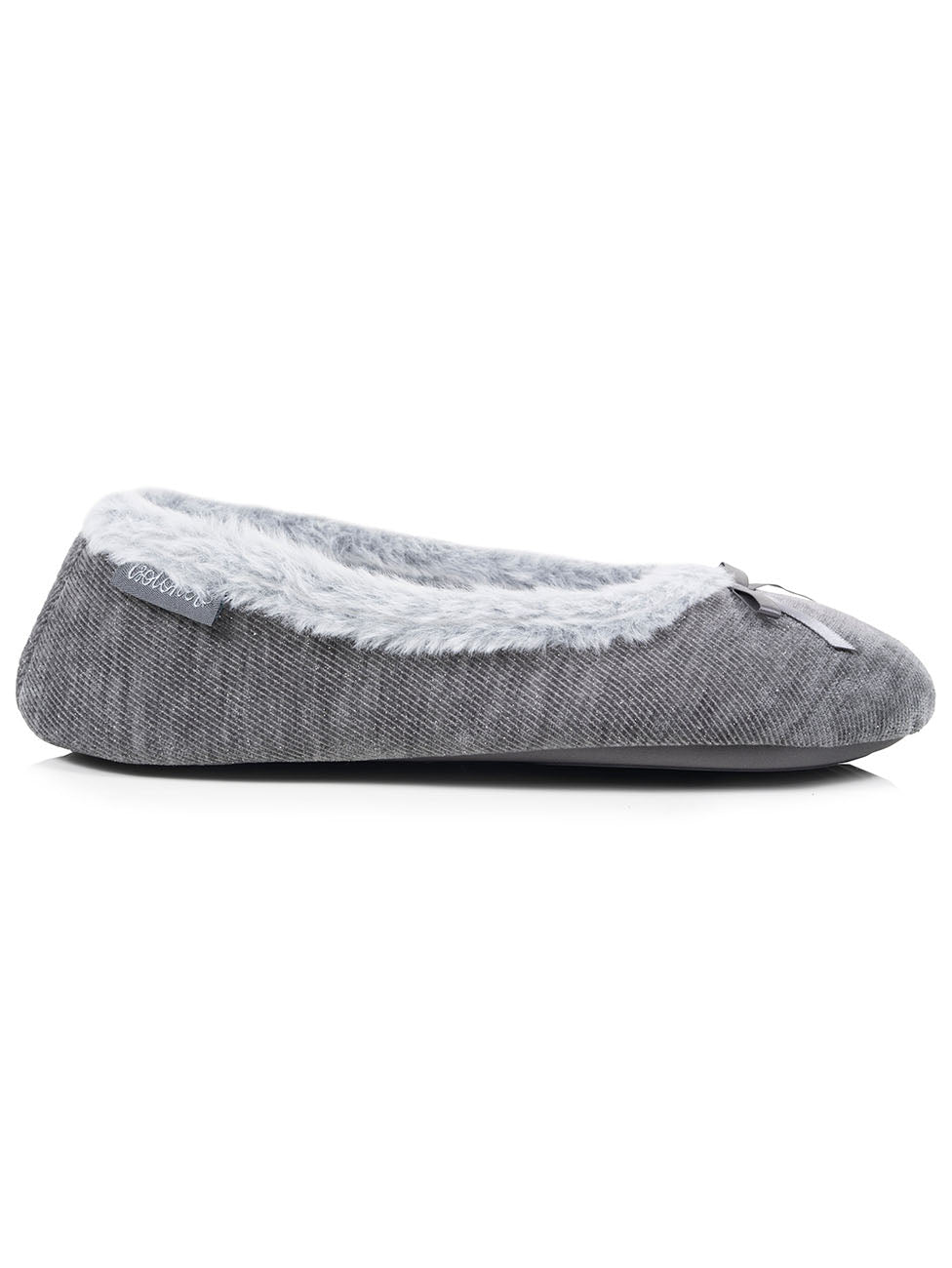 Isotoner Dark Grey Women's Sparkling Ballerina Slippers