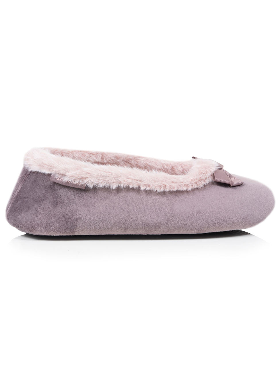 Isotoner Taupe Women's Microvelour Ballerina Slippers