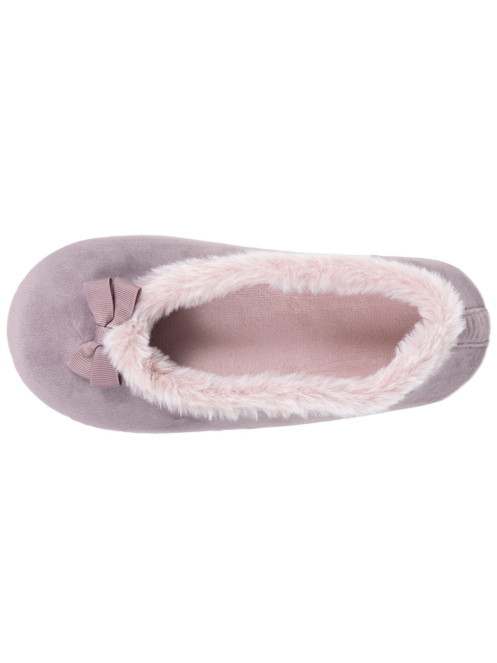 Isotoner Taupe Women's Microvelour Ballerina Slippers