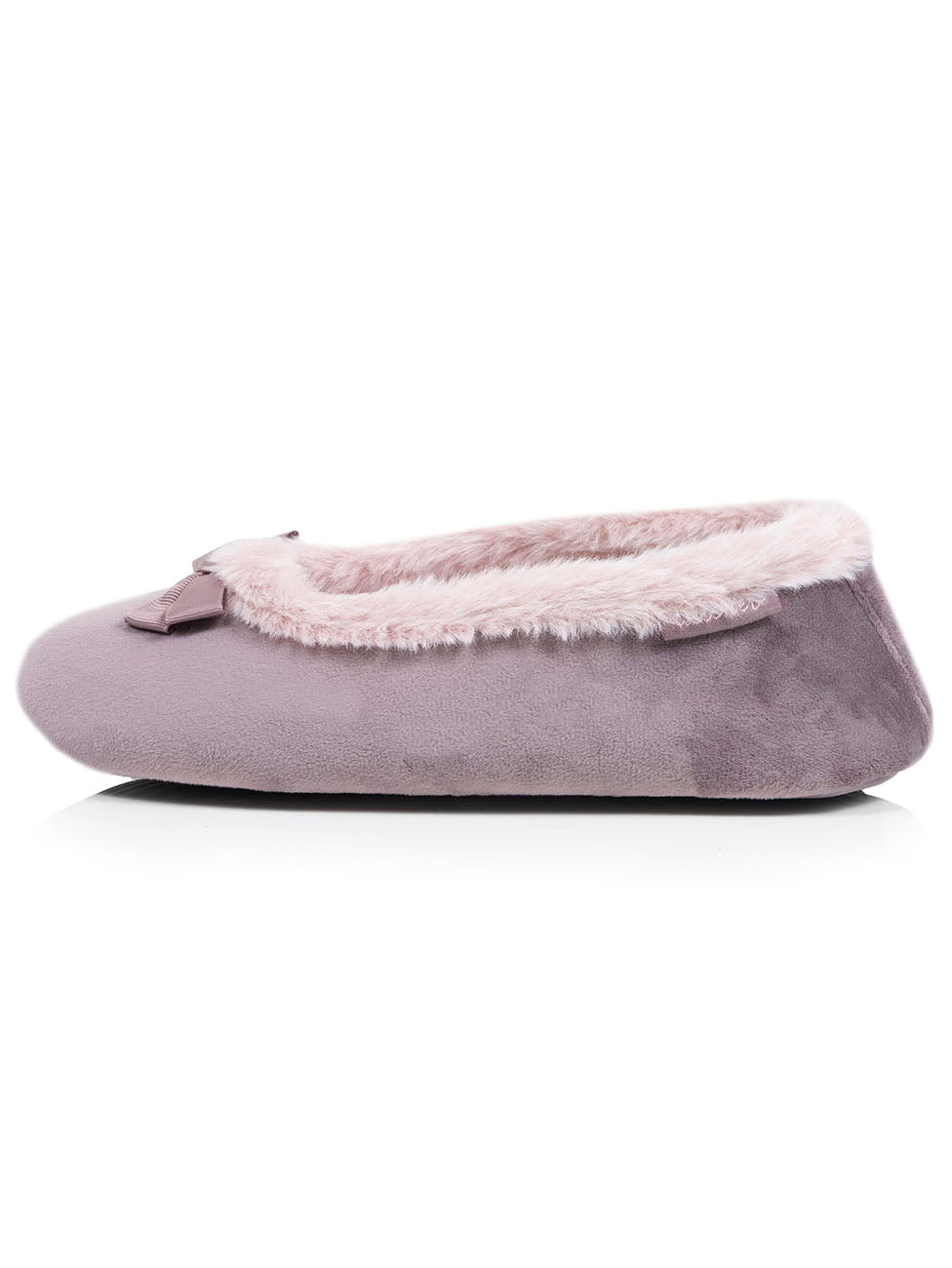 Isotoner Taupe Women's Microvelour Ballerina Slippers