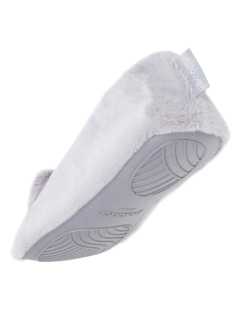 Isotoner Grey Women's 3D Faux-Fur Ballerina Slippers