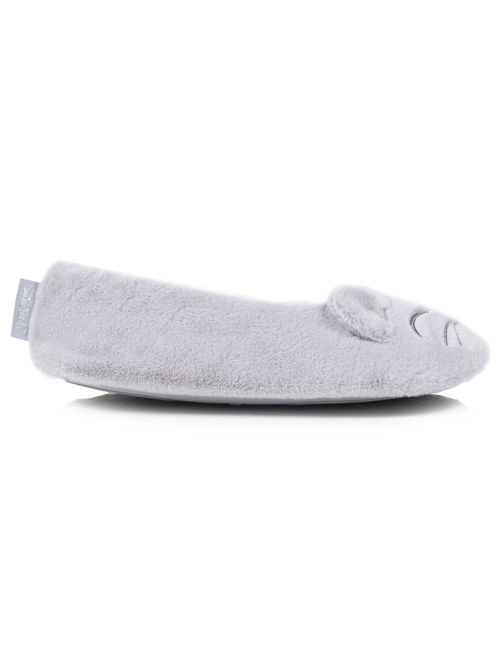 Isotoner Grey Women's 3D Faux-Fur Ballerina Slippers