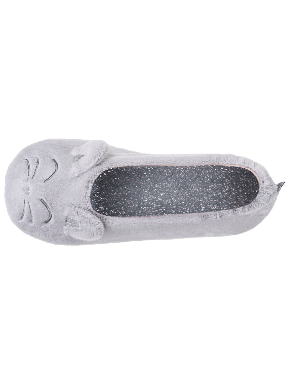Isotoner Grey Women's 3D Faux-Fur Ballerina Slippers