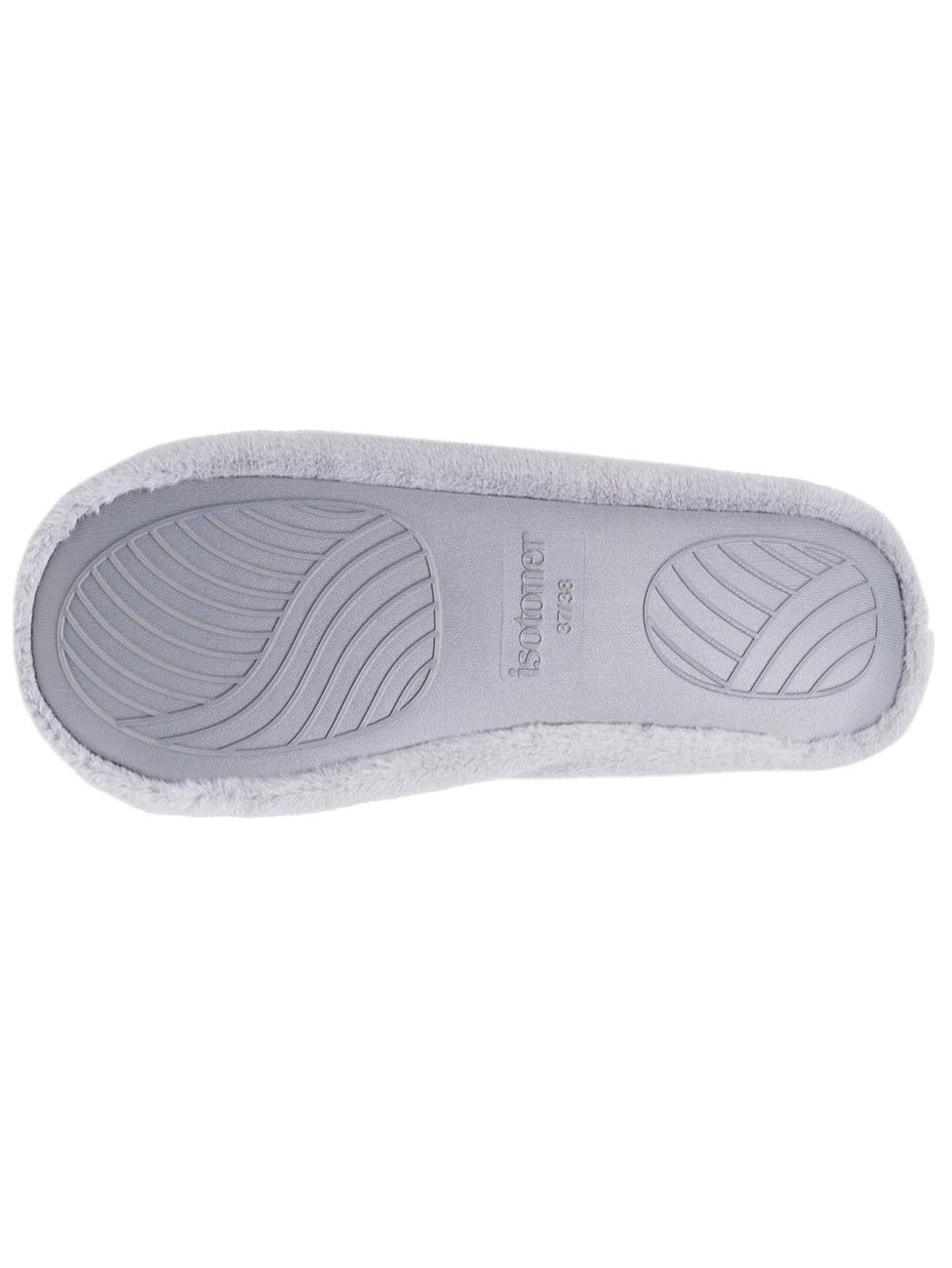 Isotoner Grey Women's 3D Faux-Fur Ballerina Slippers