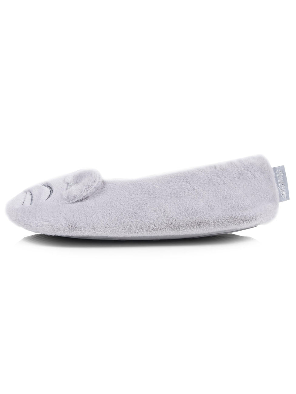 Isotoner Grey Women's 3D Faux-Fur Ballerina Slippers