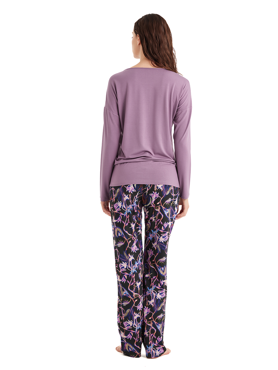 Blackspade Plum Floral Women's Pyjama Set